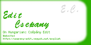 edit csepany business card